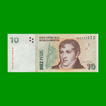 PESOS CONVERTIBLES 2do DISEÑO $10,00, BOT 3443, AÑO 2014, ESTADO SIN CIRCULAR .-