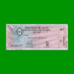 BONO DE SALTA 1,00 DE AUSTRAL, EC 055, AÑO 1987, ESTADO  BUENO+ .-