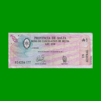 BONO DE SALTA 1,00 DE AUSTRAL, EC 055, AÑO 1987, ESTADO  BUENO+ .-