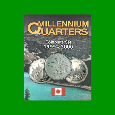 ÁLBUM VACIO PARA MONEDAS DE CANADA, MILLENNIUM QUARTERS AÑOS 1999-2000, NUEVO.-