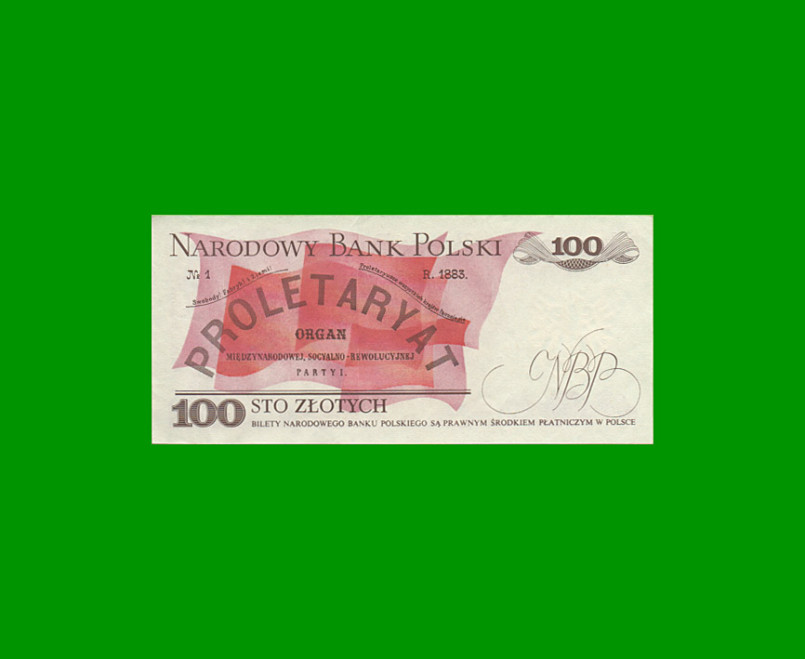 BILLETE DE POLONIA 100 ZLOTYCH, PICK 143e, AÑO 1986, ESTADO SIN CIRCULAR.- - Imagen 2