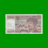 BILLETE DE FRANCIA 20 FRANCOS, PICK 151a, AÑO 1982, ESTADO  BUENO.-