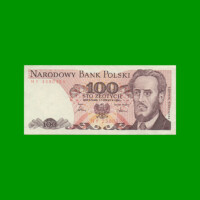 BILLETE DE POLONIA 100 ZLOTYCH, PICK 143e, AÑO 1986, ESTADO SIN CIRCULAR.-