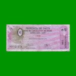 BONO DE SALTA 10,00 DE AUSTRALES, EC 063, AÑO 1988, ESTADO BUENO .-