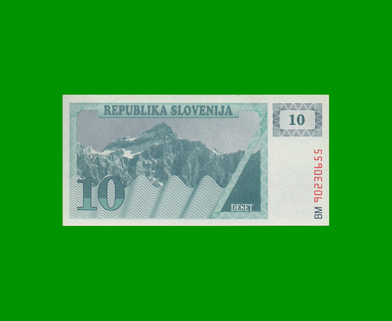 BILLETE DE ESLOVENIA 10 TOLARJEV, PICK 4, AÑO 1990 ESTADO SIN CIRCULAR.-