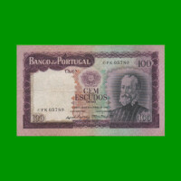 BILLETE DE PORTUGAL 100 ESCUDOS, PICK 165a, AÑO 1961, ESTADO BUENO+.-