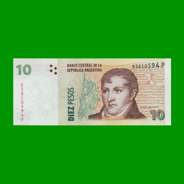 PESOS CONVERTIBLES 2do DISEÑO $10,00, BOT 3444, AÑO 2014, ESTADO EXCELENTE+  .-