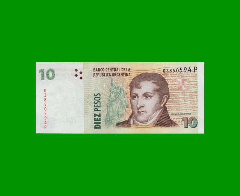 PESOS CONVERTIBLES 2do DISEÑO $10,00, BOT 3444, AÑO 2014, ESTADO EXCELENTE+  .-