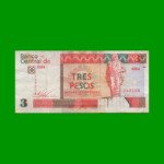 BILLETE DE CUBA $3,00 PICK FX47c, ESTADO BUENO+ .-