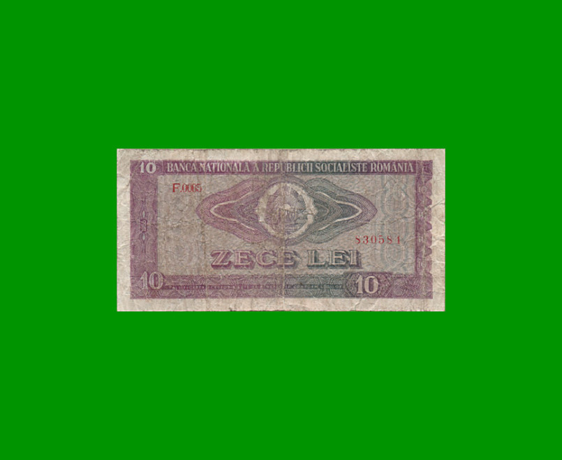 BILLETE DE RUMANIA 10 LEI, PICK 94, AÑO 1966 ESTADO BUENO .-