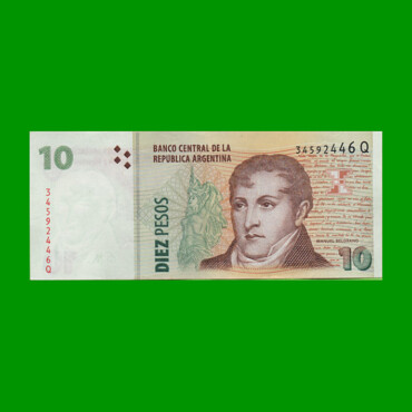 PESOS CONVERTIBLES 2do DISEÑO $10,00, BOT NEW, AÑO 2014, ESTADO EXCELENTE .-