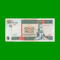BILLETE DE CUBA $5,00 PICK FX48f,  ESTADO MUY BUENO+.-