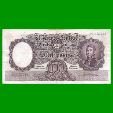 MONEDA NACIONAL $1.000,00, BOT 2141, AÑO 1957, ESTADO MUY BUENO.-