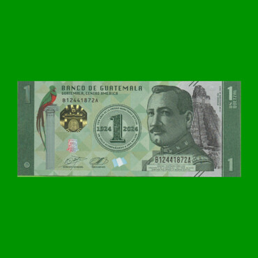 BILLETE DE GUATEMALA 1 QUETZALES PICK 129, AÑO 2024, ESTADO SIN CIRCULAR.-