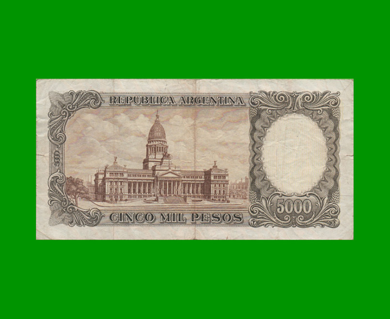 MONEDA NACIONAL $5.000,00, BOT 2177, AÑO 1966, ESTADO MUY BUENO.- - Imagen 2