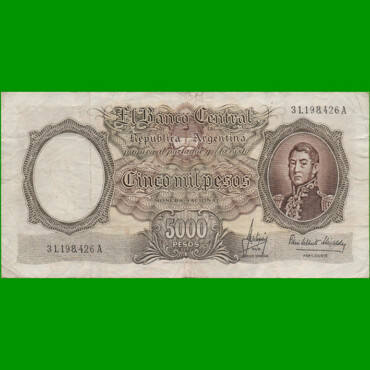 MONEDA NACIONAL $5.000,00, BOT 2177, AÑO 1966, ESTADO MUY BUENO.-