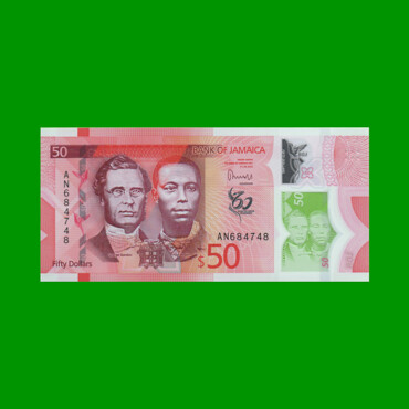 BILLETE DE JAMAICA 50 DOLARES PICK 56, AÑO 2022, ESTADO SIN CIRCULAR.-