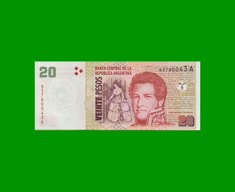 PESOS CONVERTIBLES 2do DISEÑO $20,00, BOT 3506, AÑO 2001, ESTADO SIN CIRCULAR.-