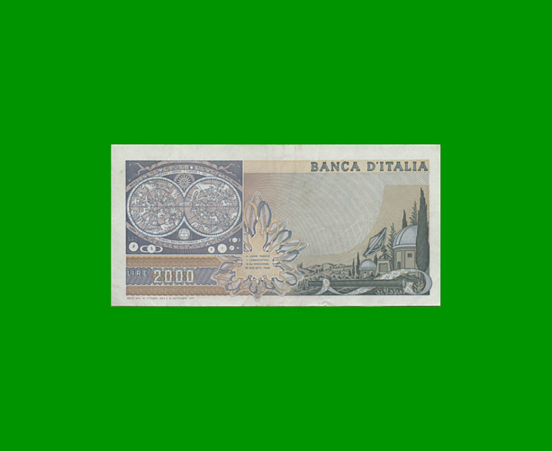 BILLETE DE ITALIA 2.000 LIRAS, PICK 103c, AÑO 1983, ESTADO MUY BUENO+ .- - Imagen 2