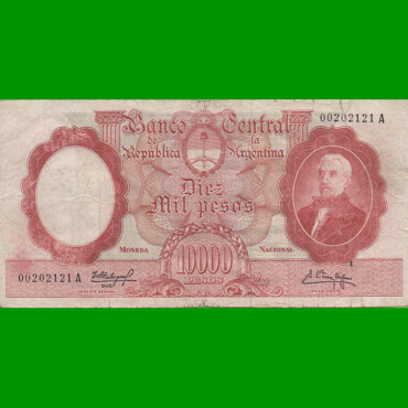 MONEDA NACIONAL $10.000,00, BOT 2185, AÑO 1961, ESTADO MUY BUENO- .-