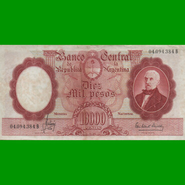MONEDA NACIONAL $10.000,00, BOT 2189, AÑO 1965, ESTADO MUY BUENO+ .-