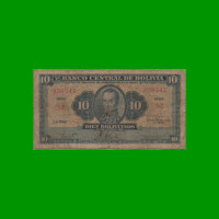 BILLETE DE BOLIVIA 10 BOLIVIANOS, PICK 130, AÑO 1928, ESTADO BUENO .-