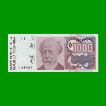 BILLETE DE AUSTRALES, 1.000 AUSTRALES, BOT 2862, AÑO 1991, ESTADO SIN CIRCULAR.-