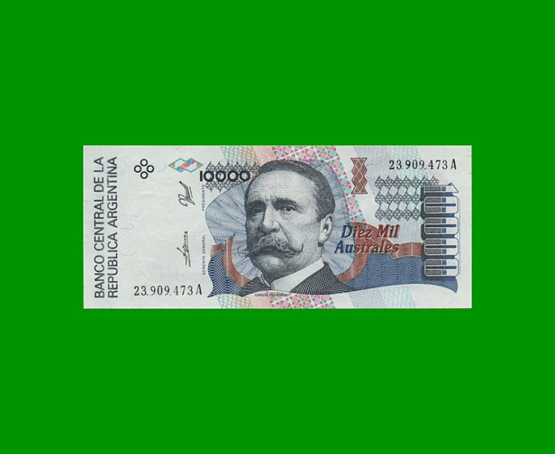 BILLETE DE AUSTRALES, 10.000 AUSTRALES, BOT 2878, AÑO 1989, ESTADO EXCELENTE .-