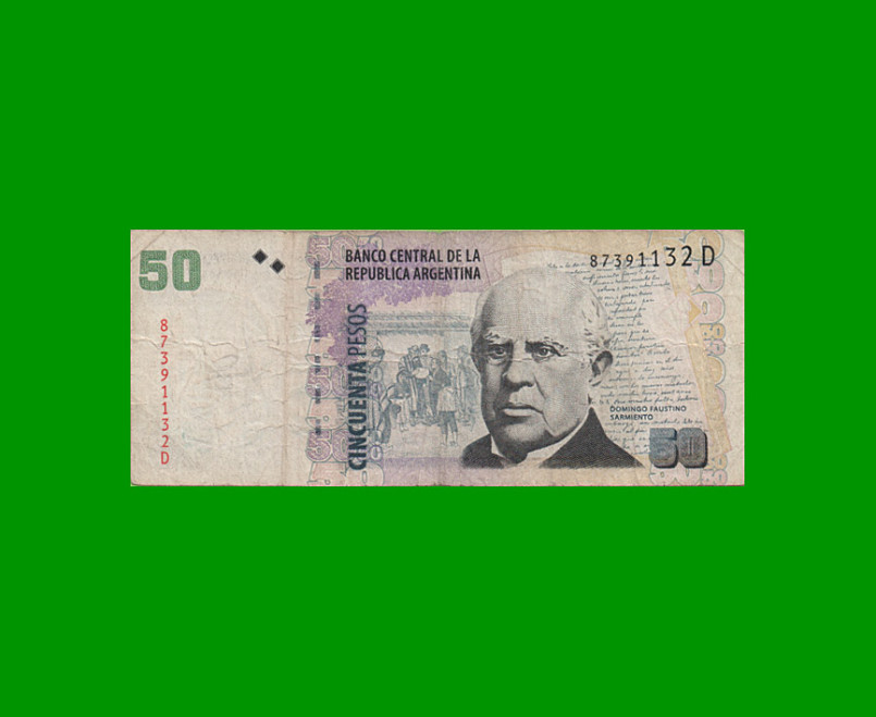 PESOS CONVERTIBLES 2do DISEÑO $50,00, BOT 3624, AÑO 2011, ESTADO BUENO.-