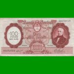 MONEDA NACIONAL $10.000,00 RESELLADO A $100,00 PESOS LEY 18.188, BOT 2220, AÑO 1969, ESTADO MUY BUENO.-