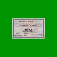 BONO DE CORDOBA $ 50,00, EC 268, AÑO 1995, SERIE A, ESTADO MUY BUENO .-