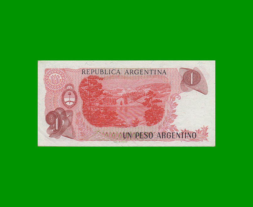 REPOSICION BILLETE PESOS ARGENTINOS $ 1,00, BOT 2606, ESTADO SIN CIRCULAR.- - Imagen 2