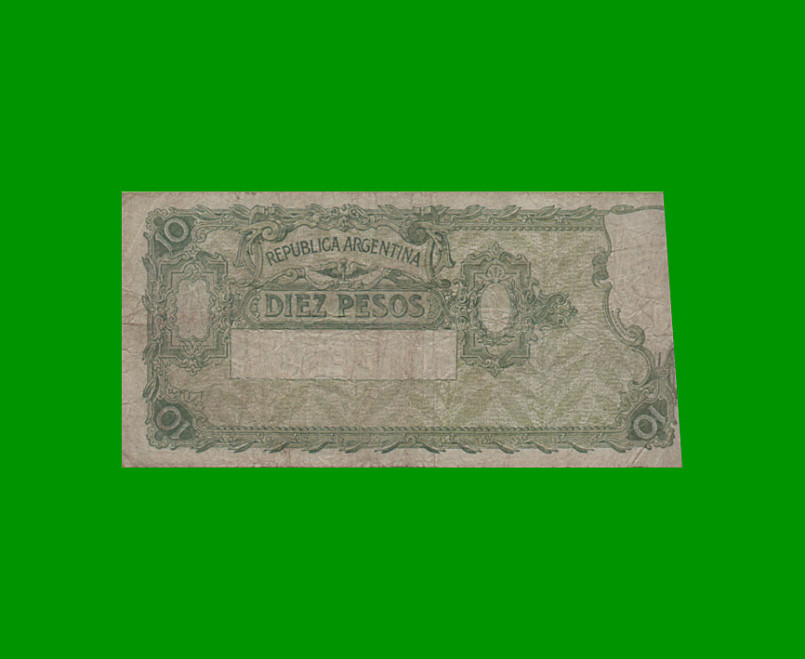 BILLETE CAJA DE CONVERSION $ 10,00, BOT 1624, AÑO 1925, ESTADO  BUENO+ .- - Imagen 2