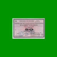 BONO DE CORDOBA $ 50,00, EC 269, AÑO 1996, SERIE B, ESTADO MUY BUENO+ .-