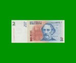 PESOS CONVERTIBLES 2do DISEÑO $2,00, BOT 3237, AÑO 2010, ESTADO SIN CIRCULAR.-