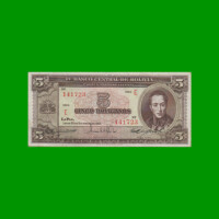 BILLETE DE BOLIVIA 5 BOLIVIANOS, PICK 138a, AÑO 1945, ESTADO MUY BUENO+ .-