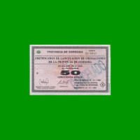 BONO DE CORDOBA $ 50,00, EC 269, AÑO 1996, SERIE B, ESTADO EXCELENTE .-