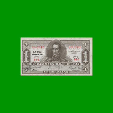 BILLETE DE BOLIVIA 1 BOLIVIANO, PICK 128e, AÑO 1928, ESTADO SIN CIRCULAR.-