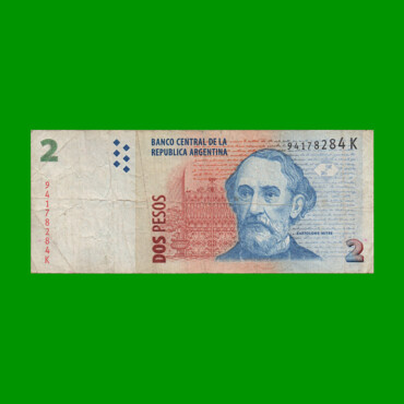 PESOS CONVERTIBLES 2do DISEÑO $2,00, BOT 3240, AÑO 2013, ESTADO  BUENO .-