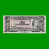 BILLETE DE BOLIVIA 100 BOLIVIANOS, PICK 147, AÑO 1945, ESTADO EXCELENTE.-