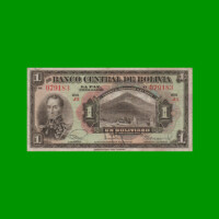 BILLETE DE BOLIVIA 1 BOLIVIANO, PICK 118, AÑO 1928, ESTADO BUENO .-
