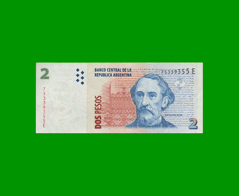 PESOS CONVERTIBLES 2do DISEÑO $2,00, BOT 3219, AÑO 2005, ESTADO MUY BUENO.-