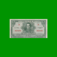 BILLETE DE BOLIVIA 5 BOLIVIANOS, PICK 129, AÑO 1928, ESTADO SIN CIRCULAR .-