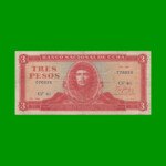 BILLETE DE CUBA $3,00 PICK 107a, AÑO 1986, ESTADO MUY BUENO-  .-