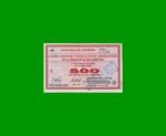 BONO DE CORDOBA $ 500,00, EC 274, AÑO 1995, SERIE A, ESTADO EXCELENTE+.-