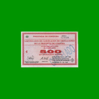 BONO DE CORDOBA $ 500,00, EC 274, AÑO 1995, SERIE A, ESTADO EXCELENTE+.-