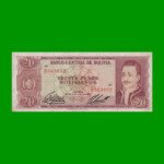 BILLETE DE BOLIVIA 20 PESOS BOLIVIANOS, PICK 161a, AÑO 1962, ESTADO MUY BUENO- .-
