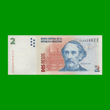 PESOS CONVERTIBLES 2do DISEÑO $2,00, BOT 3219, AÑO 2005, ESTADO EXCELENTE .-