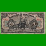 BILLETE DE BOLIVIA 20 BOLIVIANOS, PICK 109b, AÑO 1911, ESTADO MUY BUENO.-