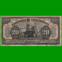 BILLETE DE BOLIVIA 20 BOLIVIANOS, PICK 109b, AÑO 1911, ESTADO MUY BUENO.-